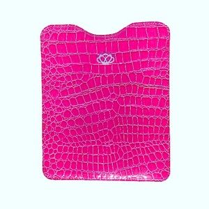 “TsariTza” Fuchsia IPad Case Faux Crocodile With Silver Crown Logo